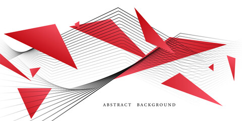 Fototapeta premium Abstract line red black background concept Vector graphic design