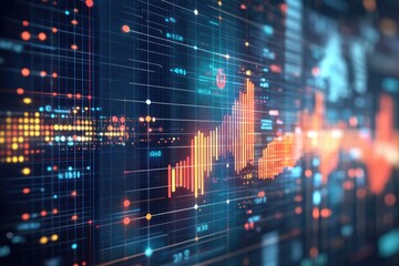 Stock Market and Forex Trading Graph Background with Financial Data