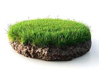 3D Illustration of Grass and Soil, Growth and Nature Concept