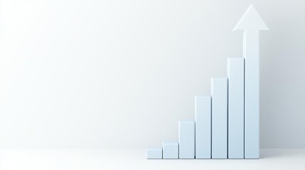 Growth chart with upward trend on a clean, white background.