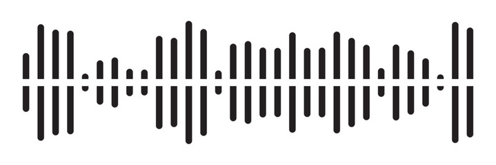 Radio Wave icon. Monochrome simple sound wave on white background. Vector sound wave icon. Music player sound bar. Record interface. Equalizer icon with soundwave line. vector illustration in eps 10.