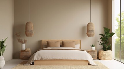 Modern Minimalist Bedroom with Natural Elements