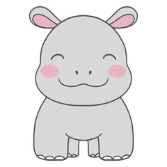 Naklejka premium hippopotamus cartoon