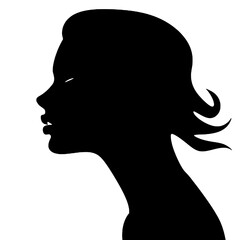 silhouette of a woman's face, side view