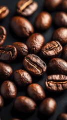 Rich roasted texture of coffee beans
