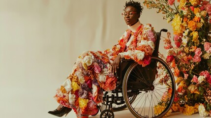 A disabled person featured in a fashion campaign, breaking stereotypes and promoting representation