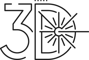 Laser 3d cutting metalwork industry line icon. CNC marking metalwork industry linear symbol, laser engraving production technology or steel cutting manufacture equipment thin line vector icon or sign