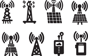 Antenna icons set. Simple set of Antenna vector icons for web design on white background