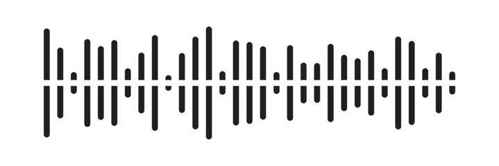 Radio Wave icon. Monochrome simple sound wave on white background. Vector sound wave icon. Music player sound bar. Record interface. Equalizer icon with soundwave line. vector illustration in eps 10.