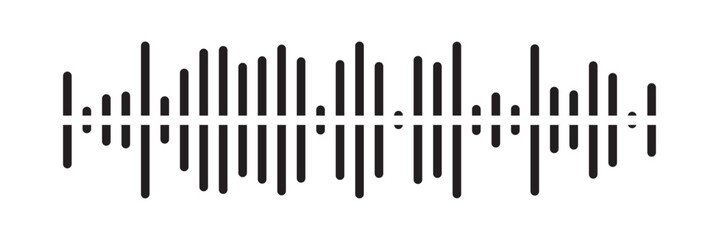 Naklejka premium Radio Wave icon. Monochrome simple sound wave on white background. Vector sound wave icon. Music player sound bar. Record interface. Equalizer icon with soundwave line. vector illustration in eps 10.