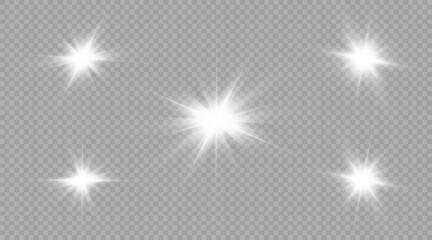 Dazzling flash. Bright Star. Magic dust. Brilliant vector. Bright sun. Glare. shining beam. Rash.