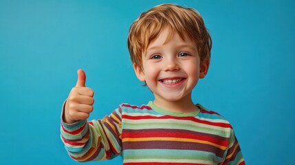 The Happy Child Giving Thumb