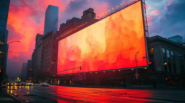 Times square billboard mock up in city, Advertisement Space, advertising big LED billboard