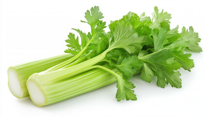 fresh celery vegetables  isolated  on white background