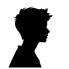 silhouette of a young boy thinking  design, silhouette vector illustration transparent background