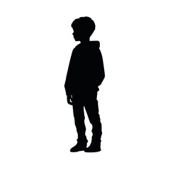 silhouette of a young boy thinking  design, silhouette vector illustration transparent background