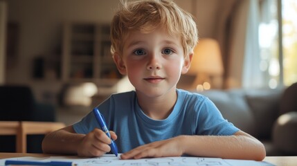 The Boy Engaging in Drawing