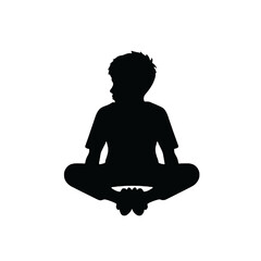 young boy thinking  icon design silhouette vector illustration transparent background