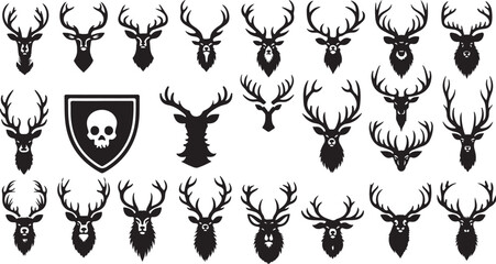 antlers icons set. Simple set of antlers vector icons for web design on white background