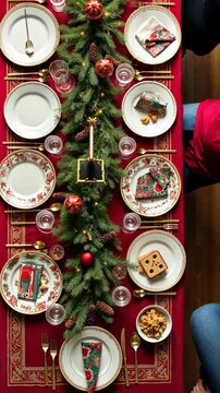 Christmas Family Dinner Table, vertical video