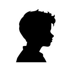 young boy thinking  icon design silhouette vector illustration transparent background