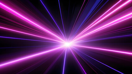 Obraz premium Pink burst light energy. Luminous purple rays in space. Neon speed rays abstract background