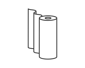 Textile roll vector icon. Paper tube illustration design for kitchen cleaning towel, carpet, scroll whatman, fabric.