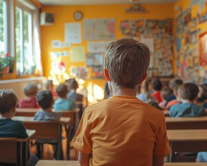 Classroom activities in progress with students engaged in interactive lessons, educational setting, sharp focus, bright lighting