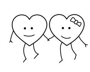 aesthetic heart sketch, a unique doodle for romantic design