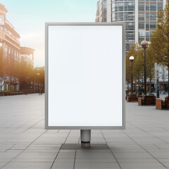 Fototapeta premium Blank Outdoor Advertising Billboard On City Street During Daytime