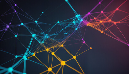 abstract network of web connections, internet, deep web, colorful technology