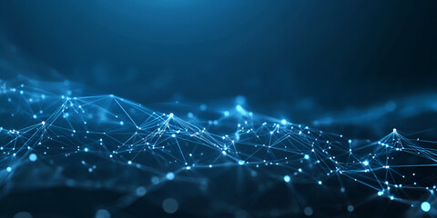 Obraz premium Blue Digital Network and Data Connections Background