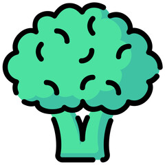 broccoli filled outline vector icon