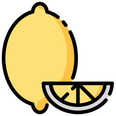 lemon filled outline vector icon