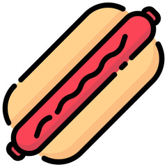 hotdog filled outline vector icon