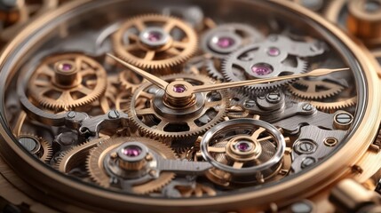 Steampunkinspired mechanical watch, intricate gears, sepia, sketch