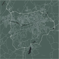 Obraz premium Map of Ankara in Turkey in a smooth dark style. Contains layered vector with roads water, parks, etc.
