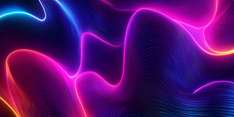 Fototapeta premium Abstract Neon Waves with Vibrant Gradient Colors