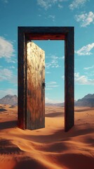 Open Doorway to the Desert - Realistic Illustration