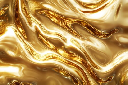 Molten gold texture with rich, liquid sheen flowing in smooth waves