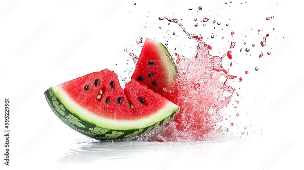 Canvas Prints watermelon splashing isolated on white background 