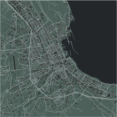 Fototapeta premium Map of Palermo in Italy in a smooth dark style. Contains layered vector with roads water, parks, etc.