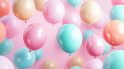 A bunch of colorful balloons floating in the air