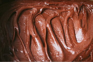 Batter ready to be bake, brownie chocolate, cake