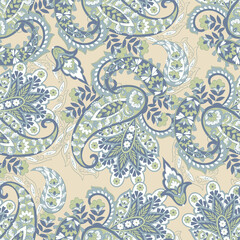 Madhubani, kalamkari, kani seamless pattern. Vector Ajrakh Ikat print patola. Background digital printing textile pattern floral allover design