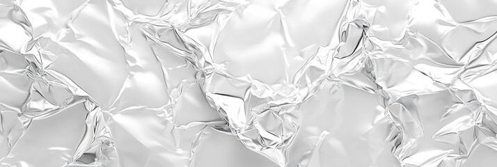 Crumpled Silver Foil Texture Abstract Background