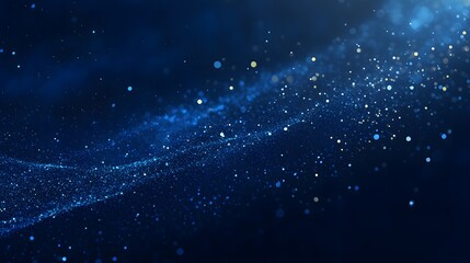 Obraz premium Abstract Blue and Gold Glitter Sparkles on a Dark Background