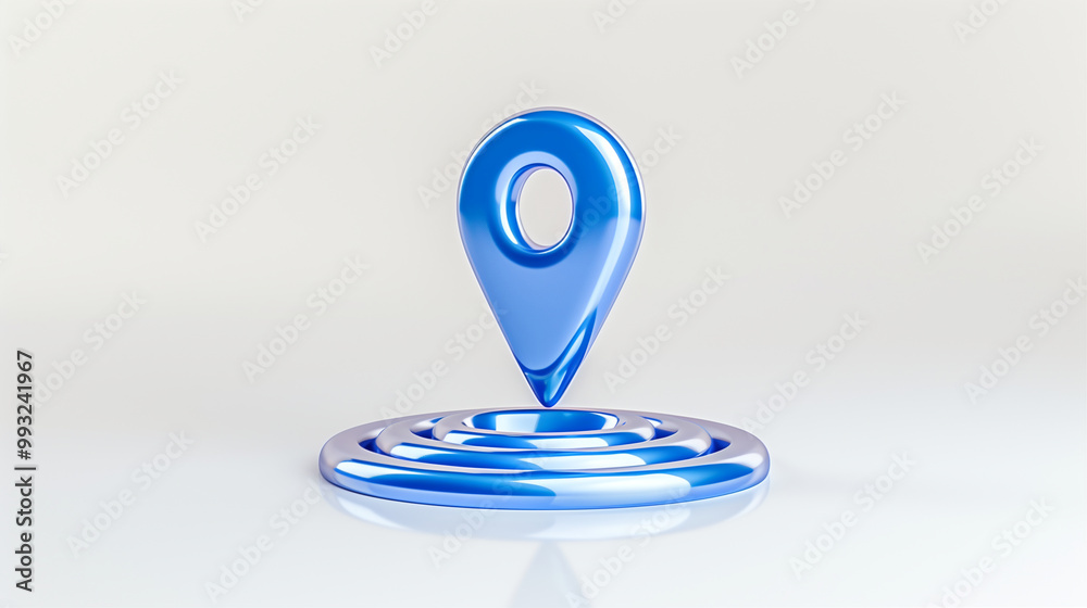 Poster map pin and location marker on abstract surface for navigation and map design
