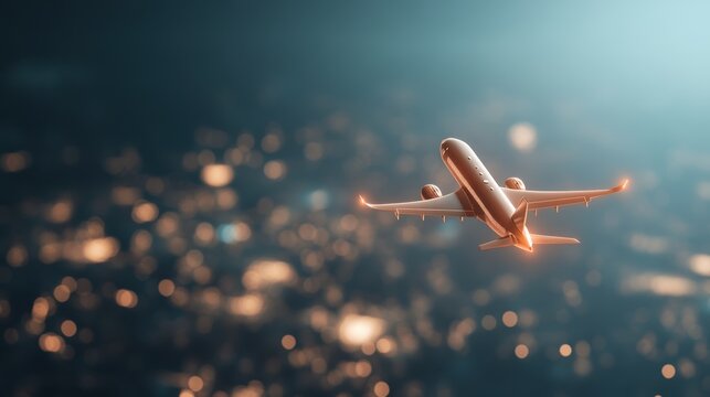 An airplane flying over a global map, showcasing the speed and ease of travel and communication in a globalized world.