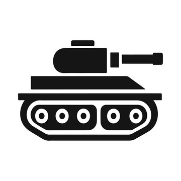 recommend clip art: Black silhouette military weapon tank icon design